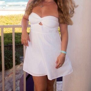 Vacation White Strapless Dress made in Peru